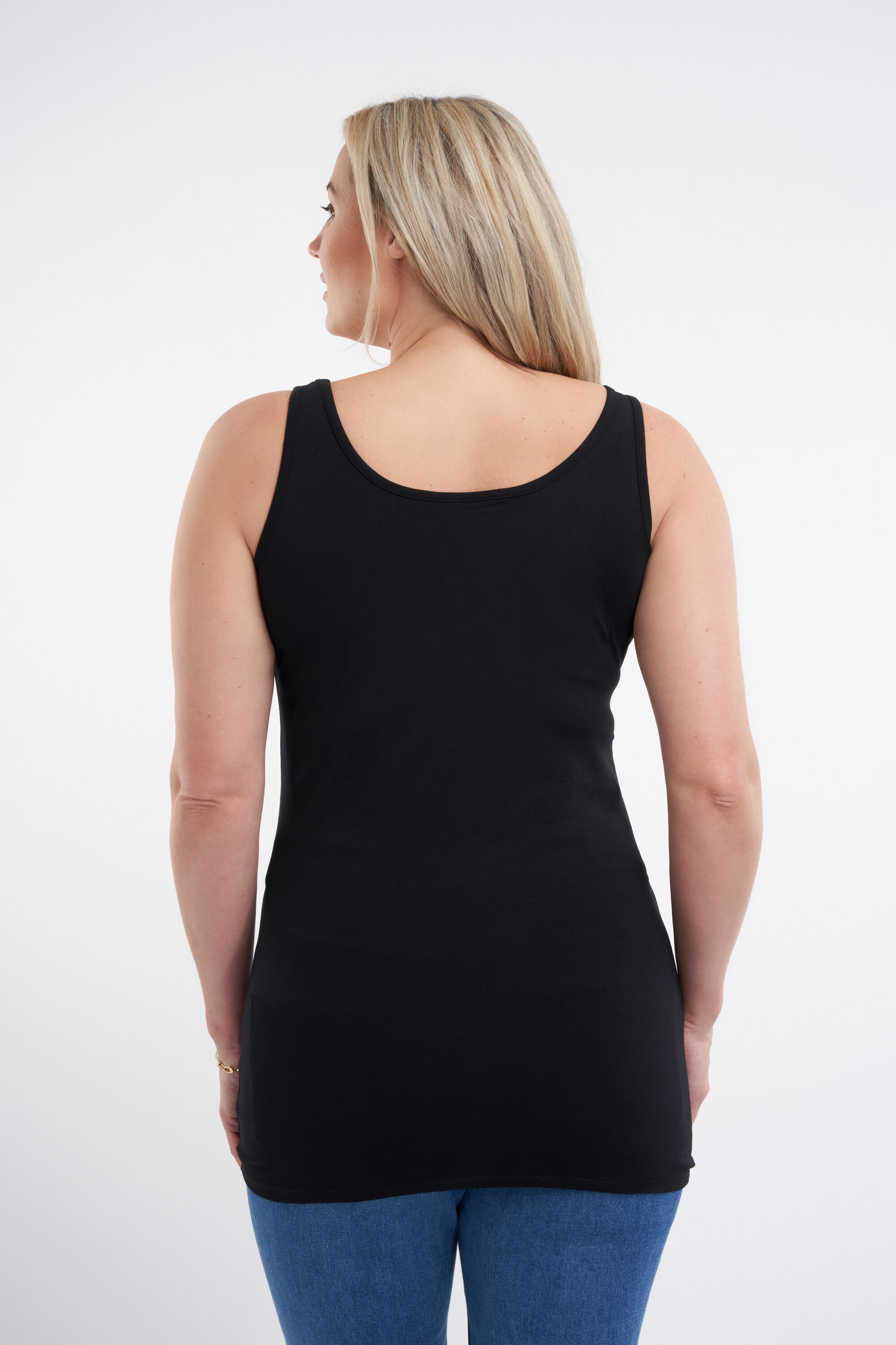 Camiseta larga sin mangas de algod&oacute;n image number 3