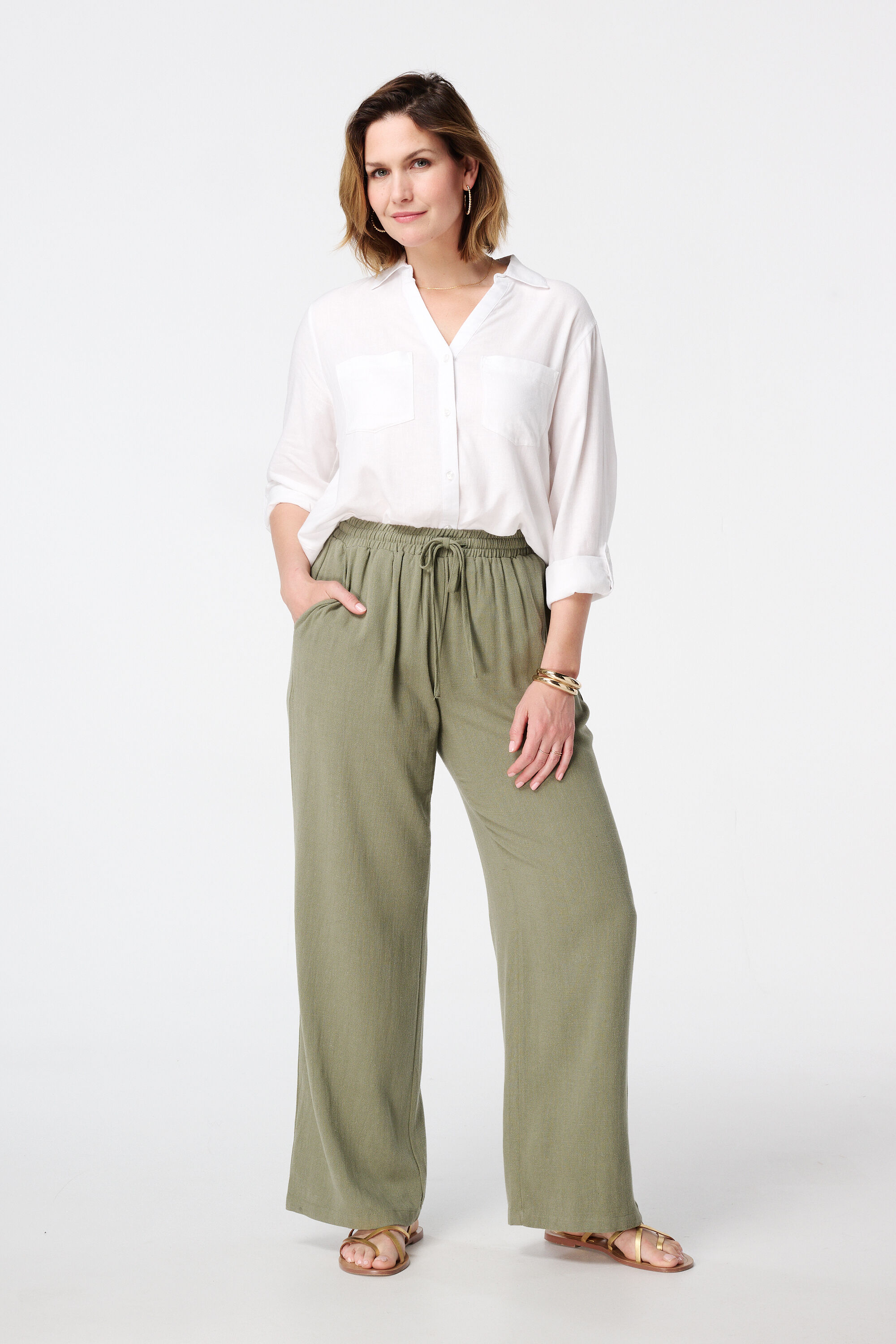 Blusa de lino con bolsillos image number 5