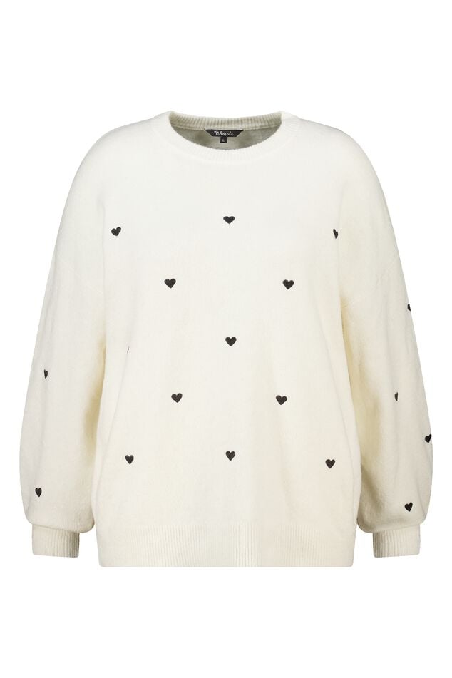 Jersey de punto fino con corazones bordados image number 1