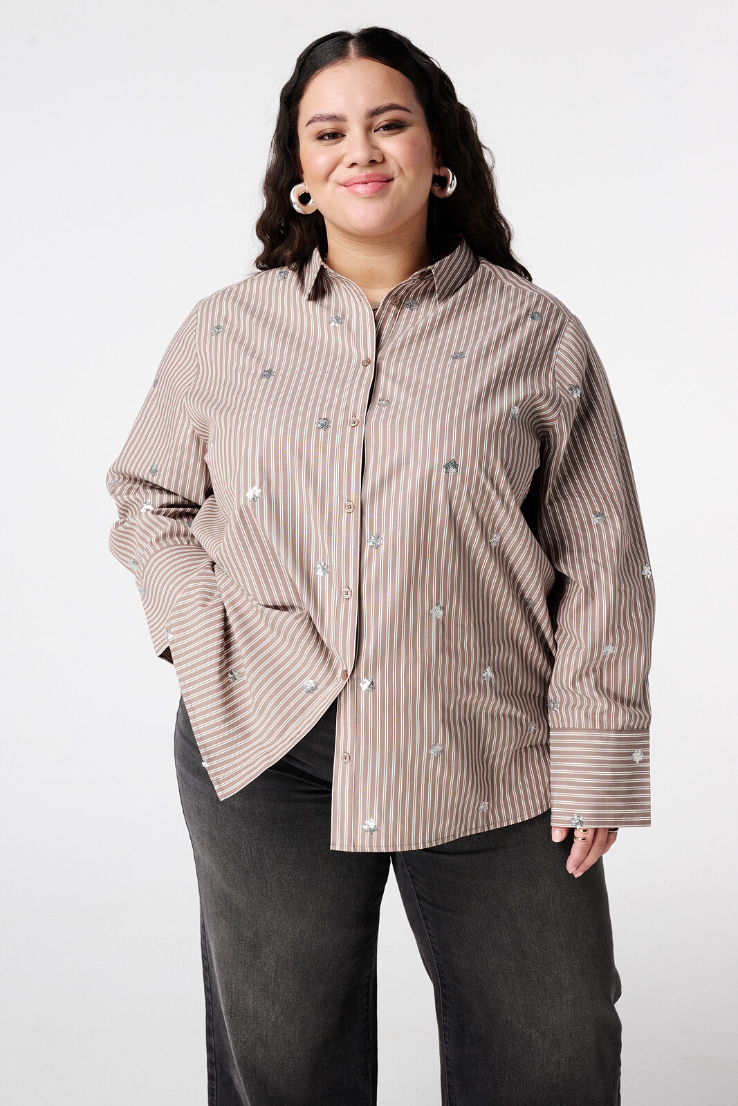 Blusa de rayas con lentejuelas