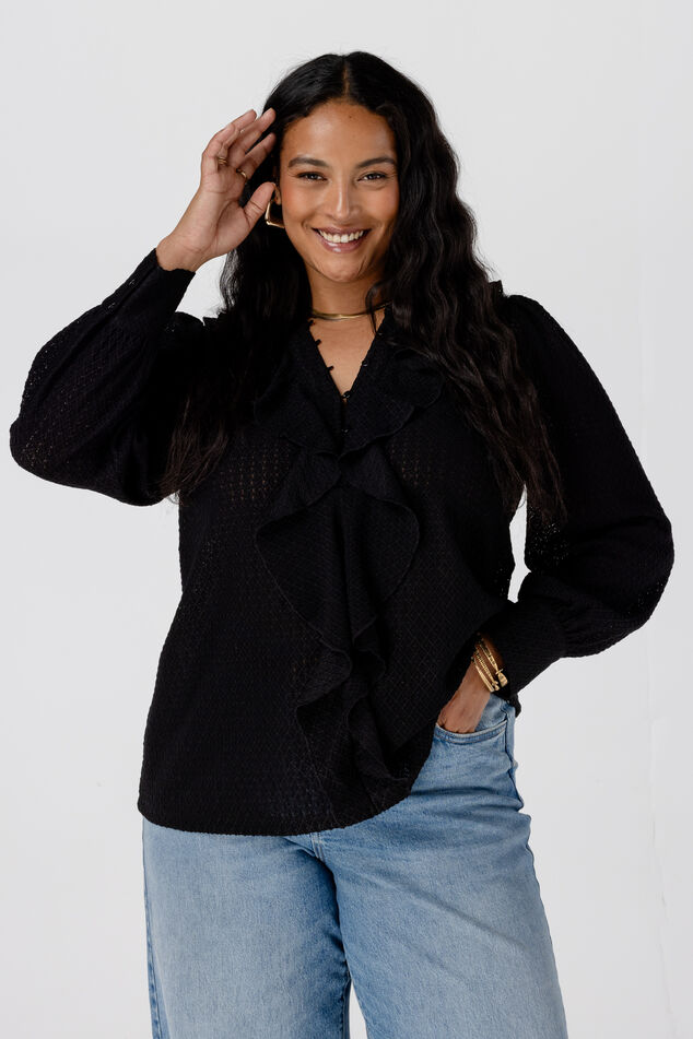 Blusa con volantes image number 0