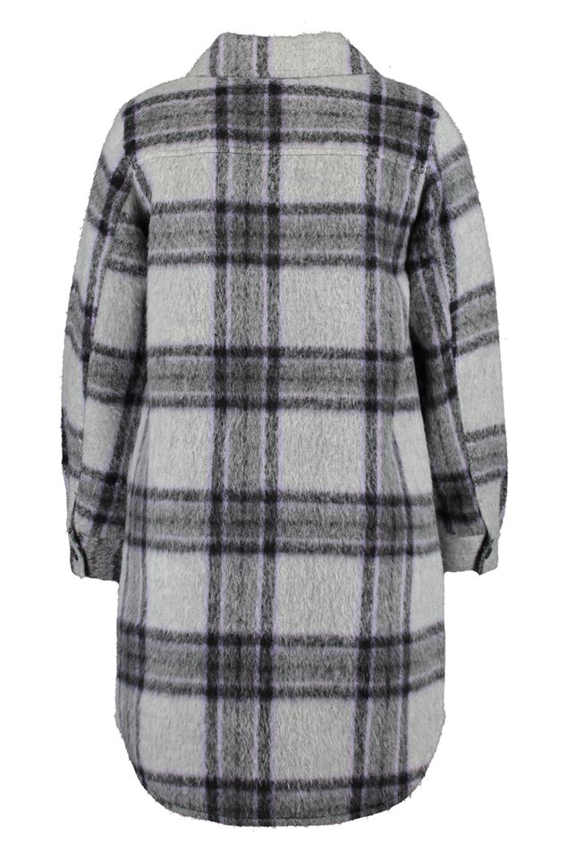 Sobrecamisa larga de cuadros  image number 3