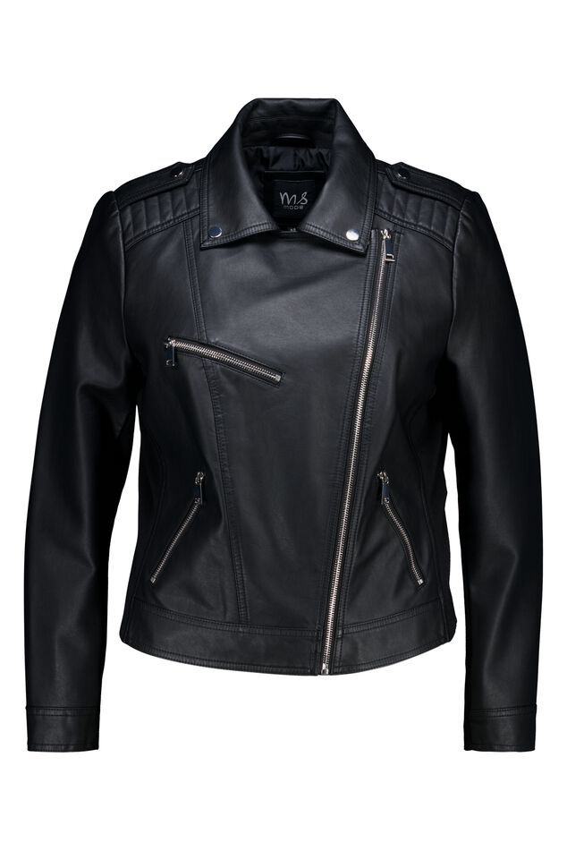 Chaqueta motera de cuero sintético image number 0
