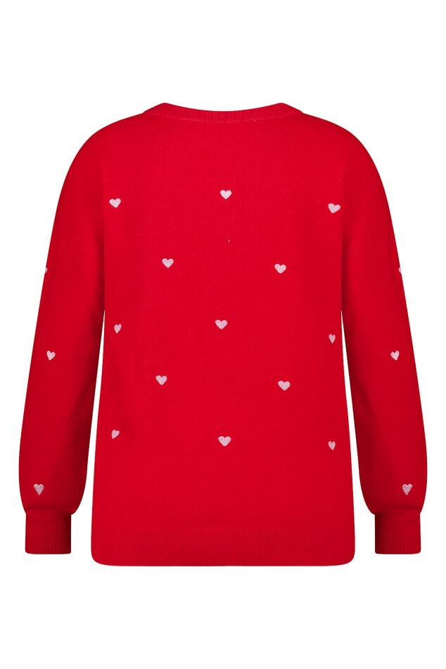 Jersey de punto fino con corazones bordados image number 2