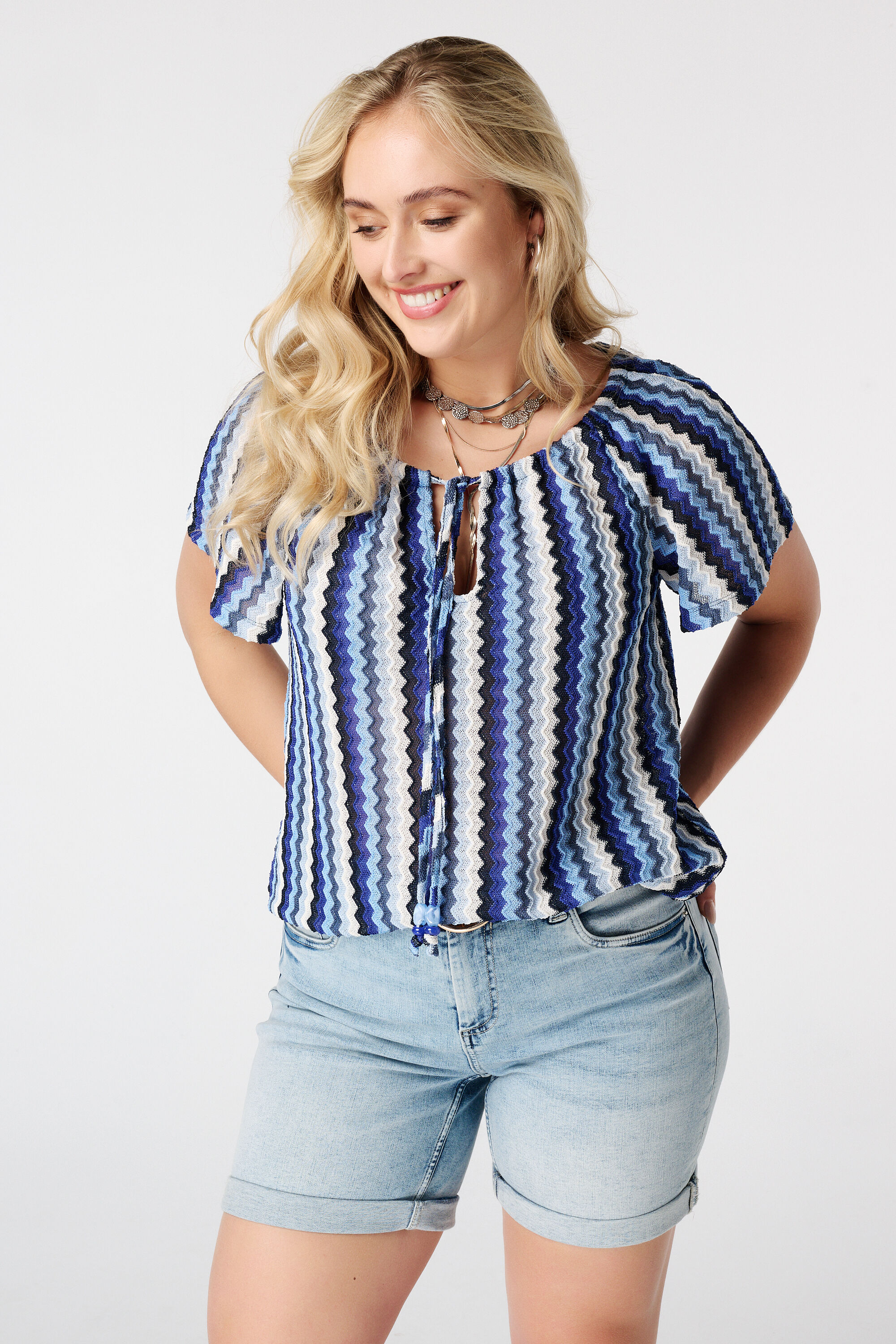 Top con estampado de zigzag