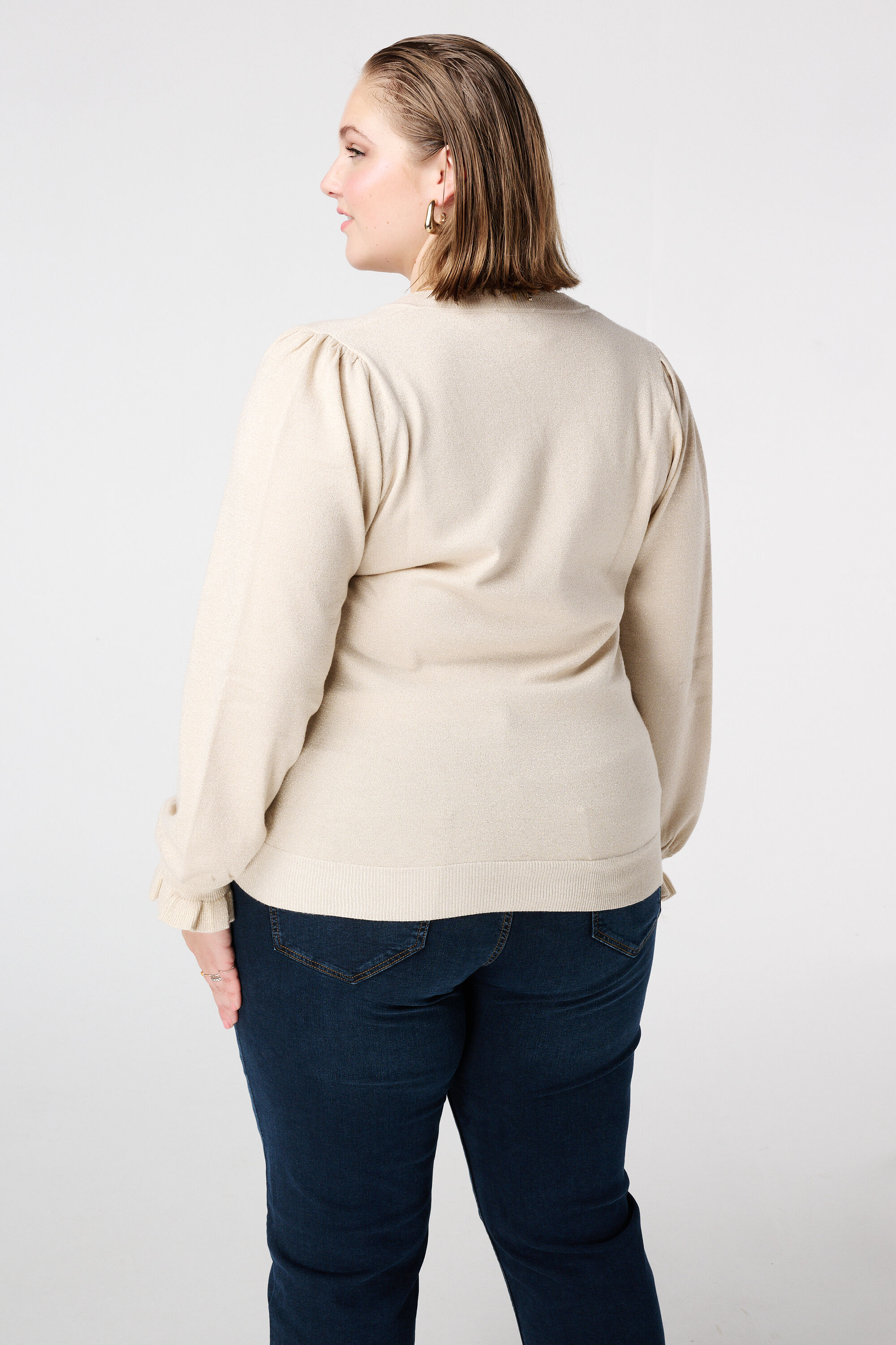 Jersey de lurex con mangas con volante image number 3