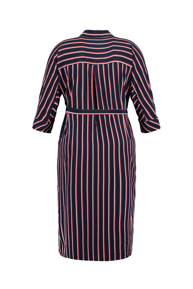 Vestido tipo camisa a rayas image number 3