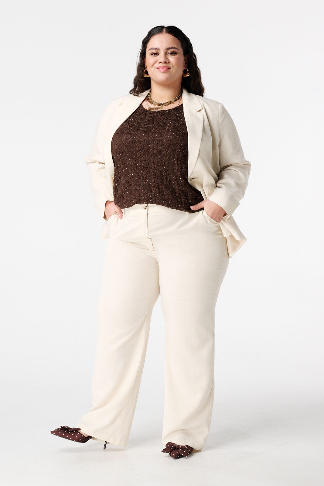 Pantal&oacute;n wide leg de lino