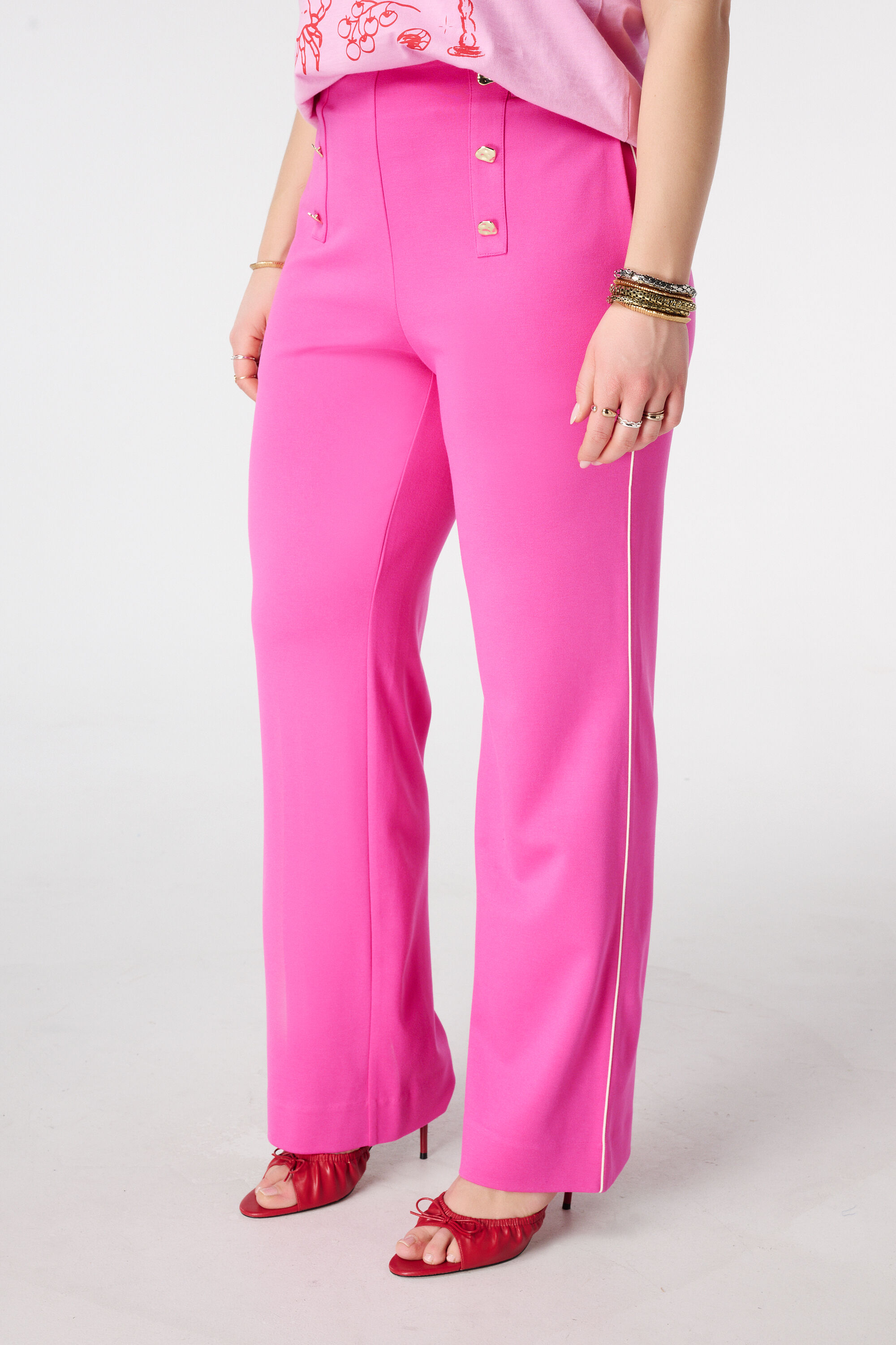 Pantal&oacute;n wide leg con costuras decorativas image number 5