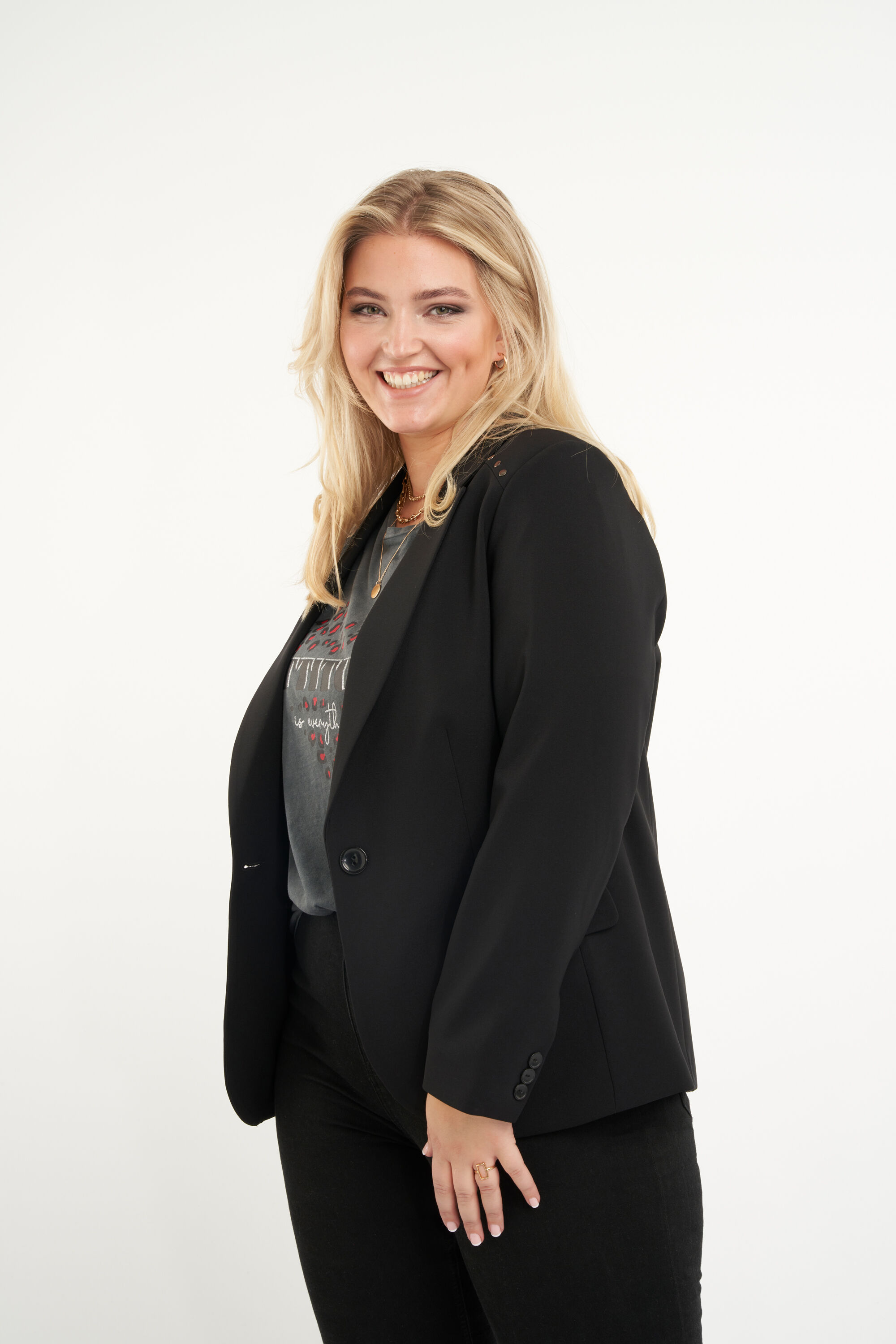 Blazer con broches de presi&oacute;n  image number 6