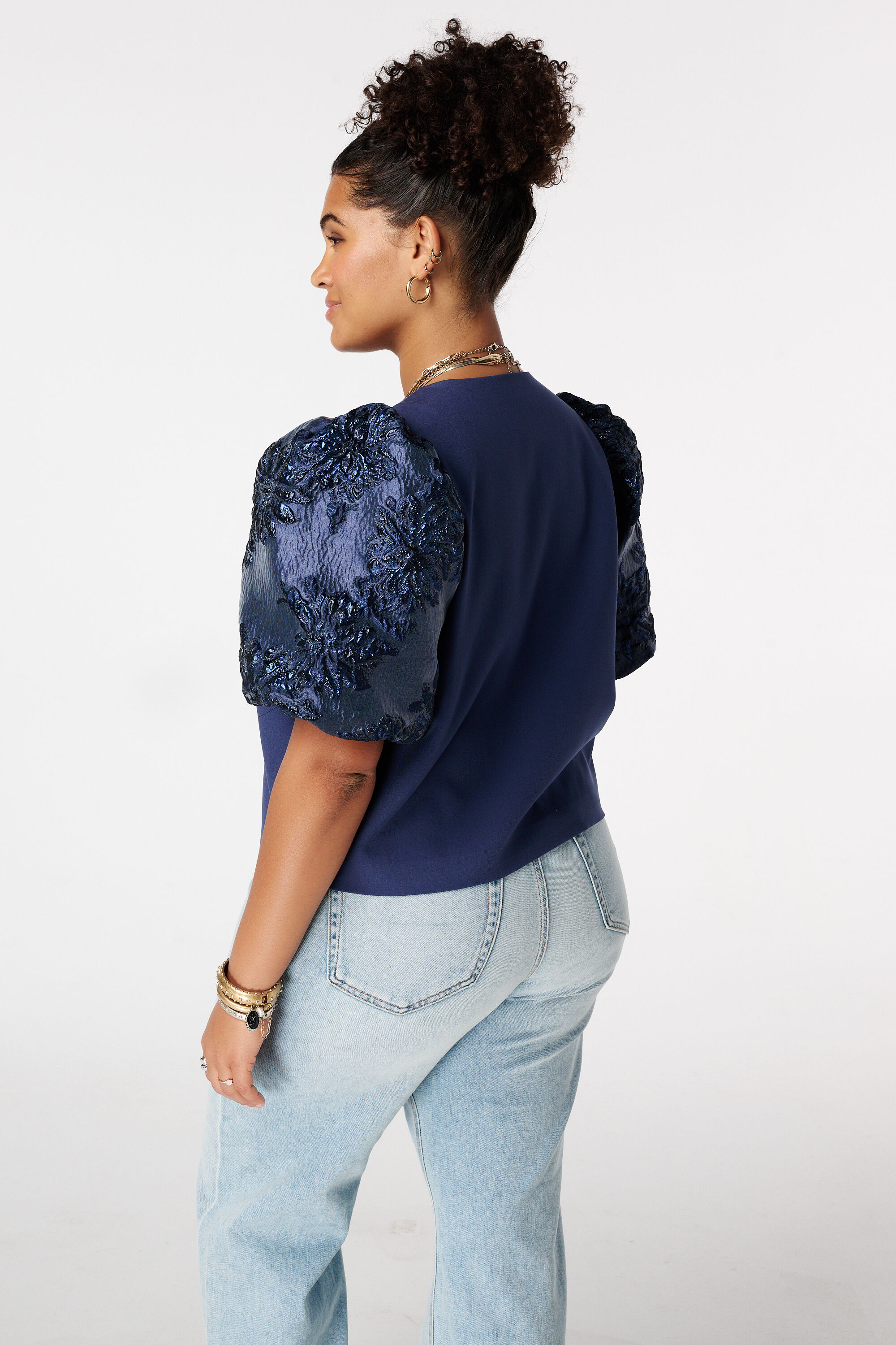 Top con mangas de jacquard image number 3