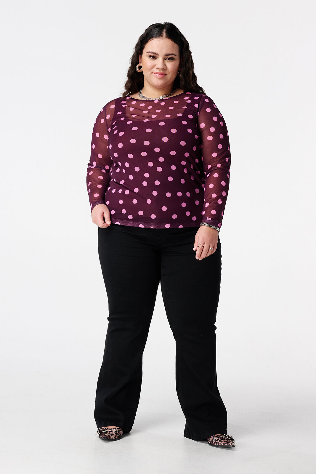 Top de malla con lunares image number 5