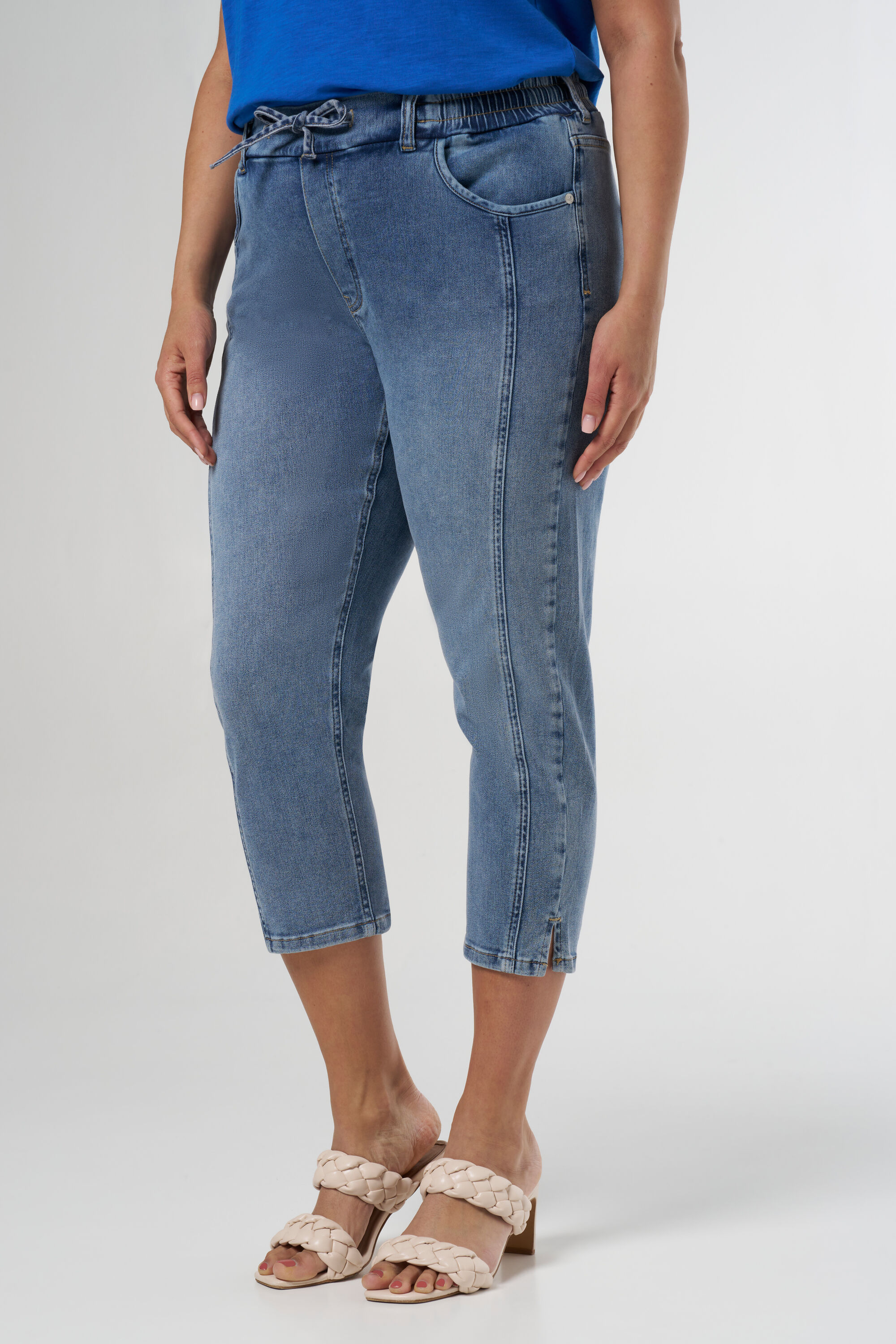 Pantalones tobilleros con cintura el&aacute;stica c&oacute;moda image number 5