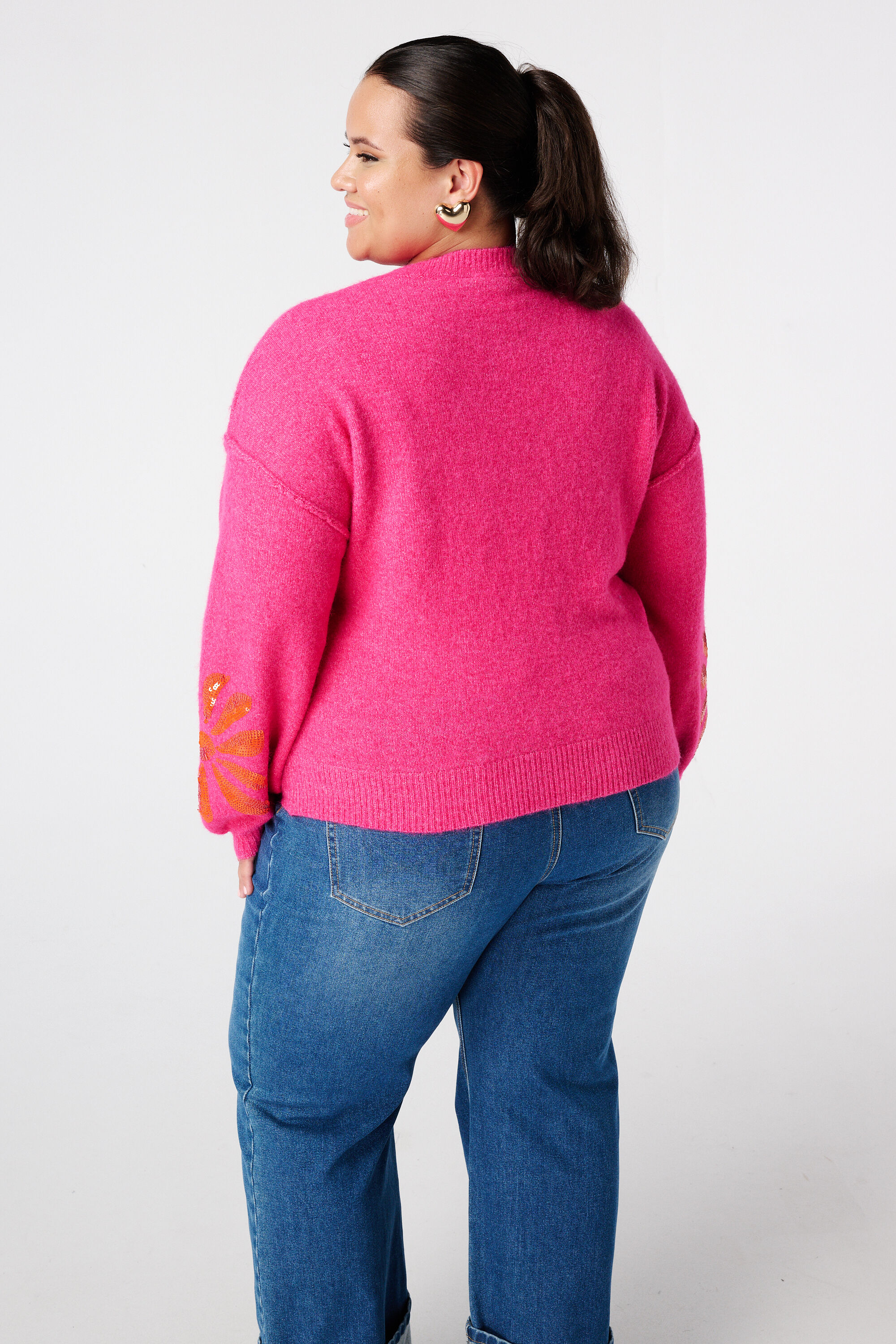 Jersey de punto con lentejuelas en las mangas image number 3