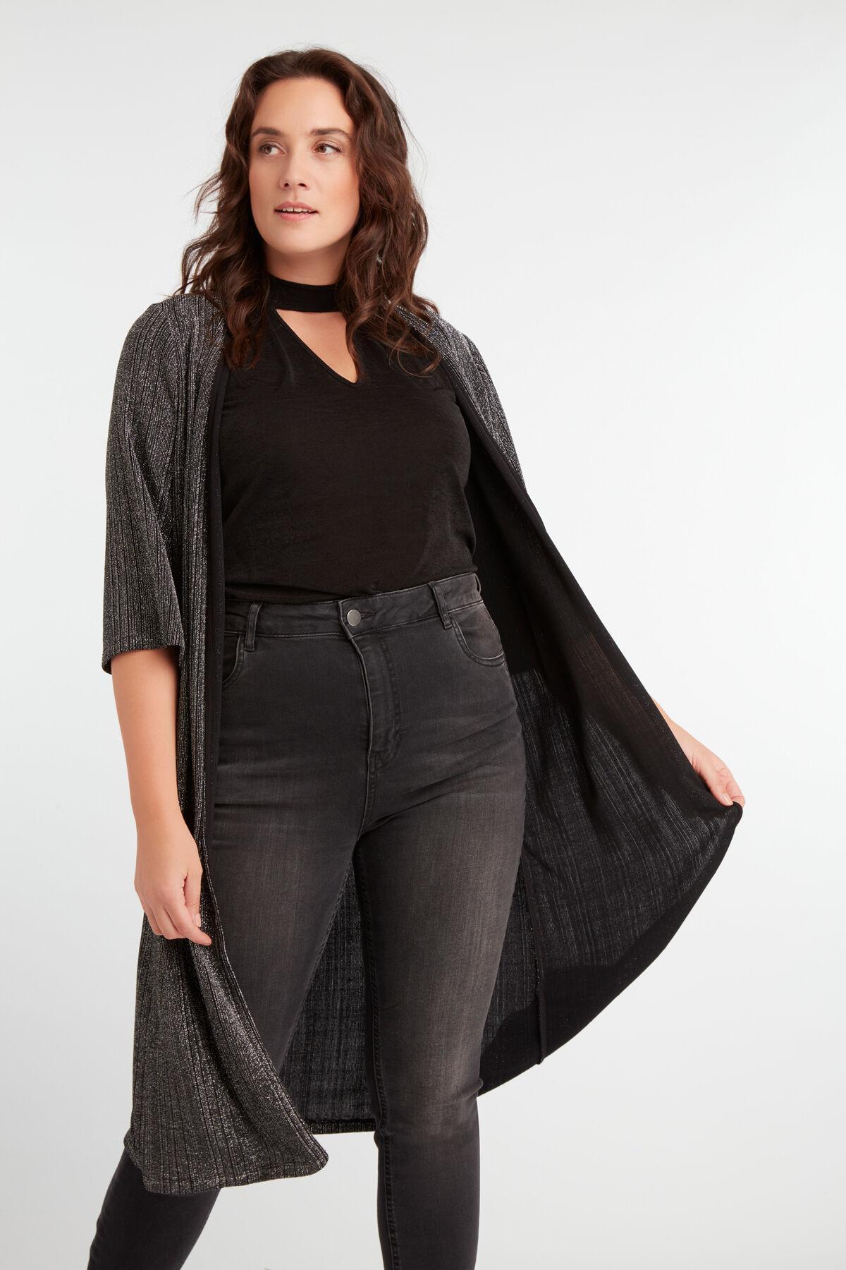 C&aacute;rdigan largo con Lurex   image number 4