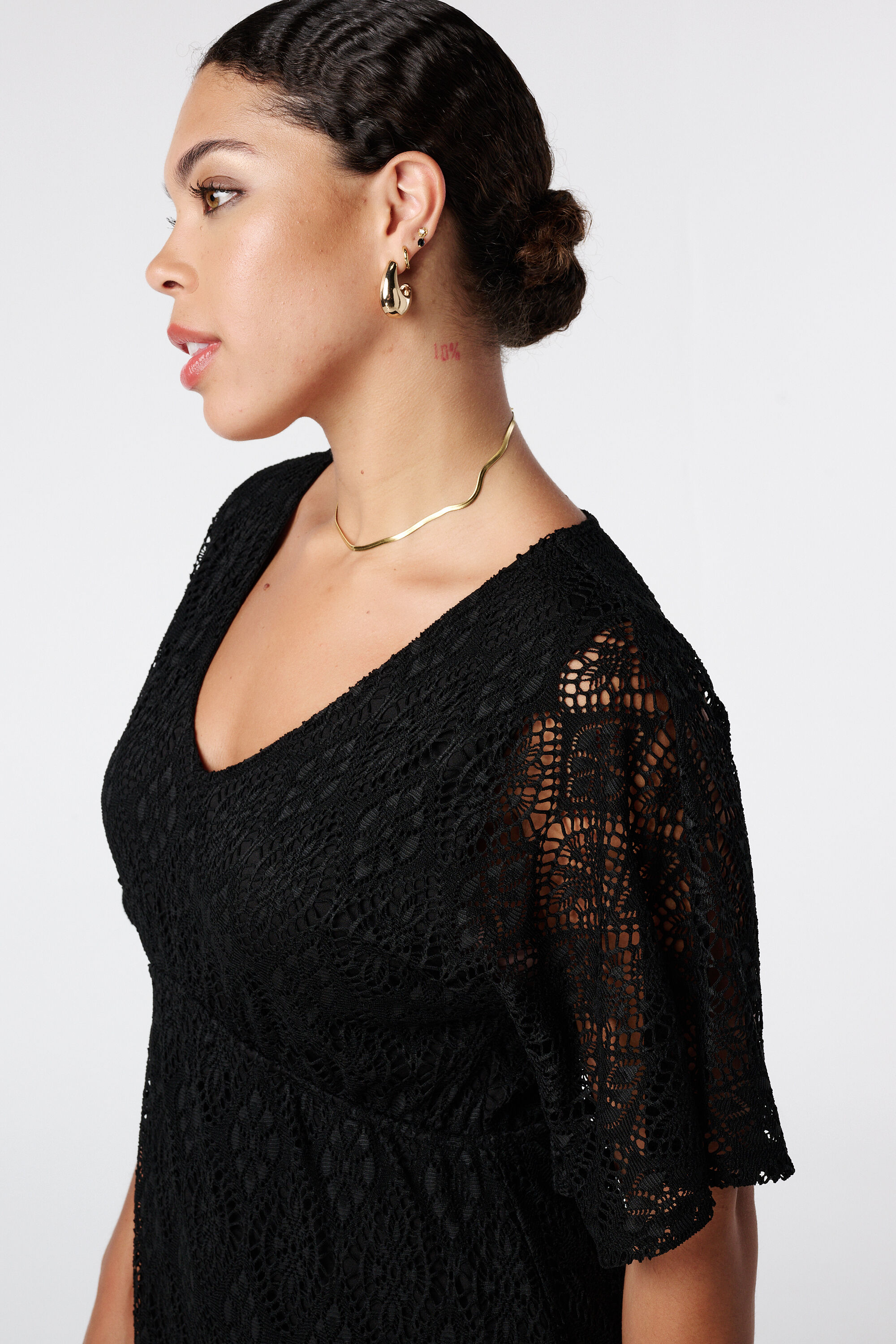 Vestido de encaje el&aacute;stico image number 4