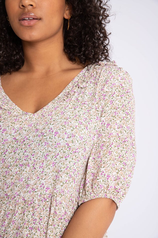 Vestido estampado con corte en A  image number 6