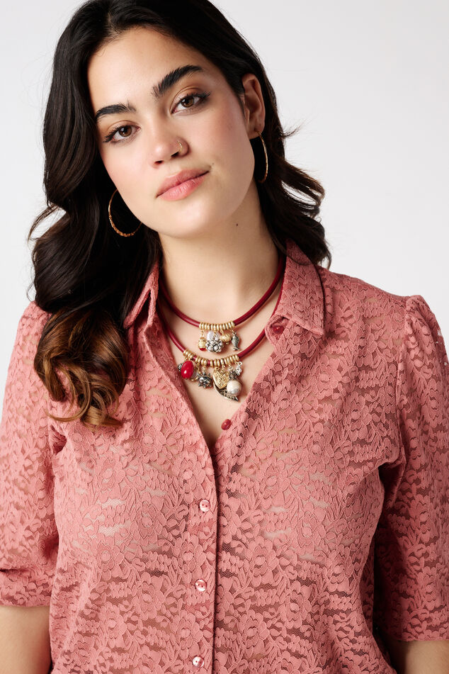 Blusa con encaje image number 4