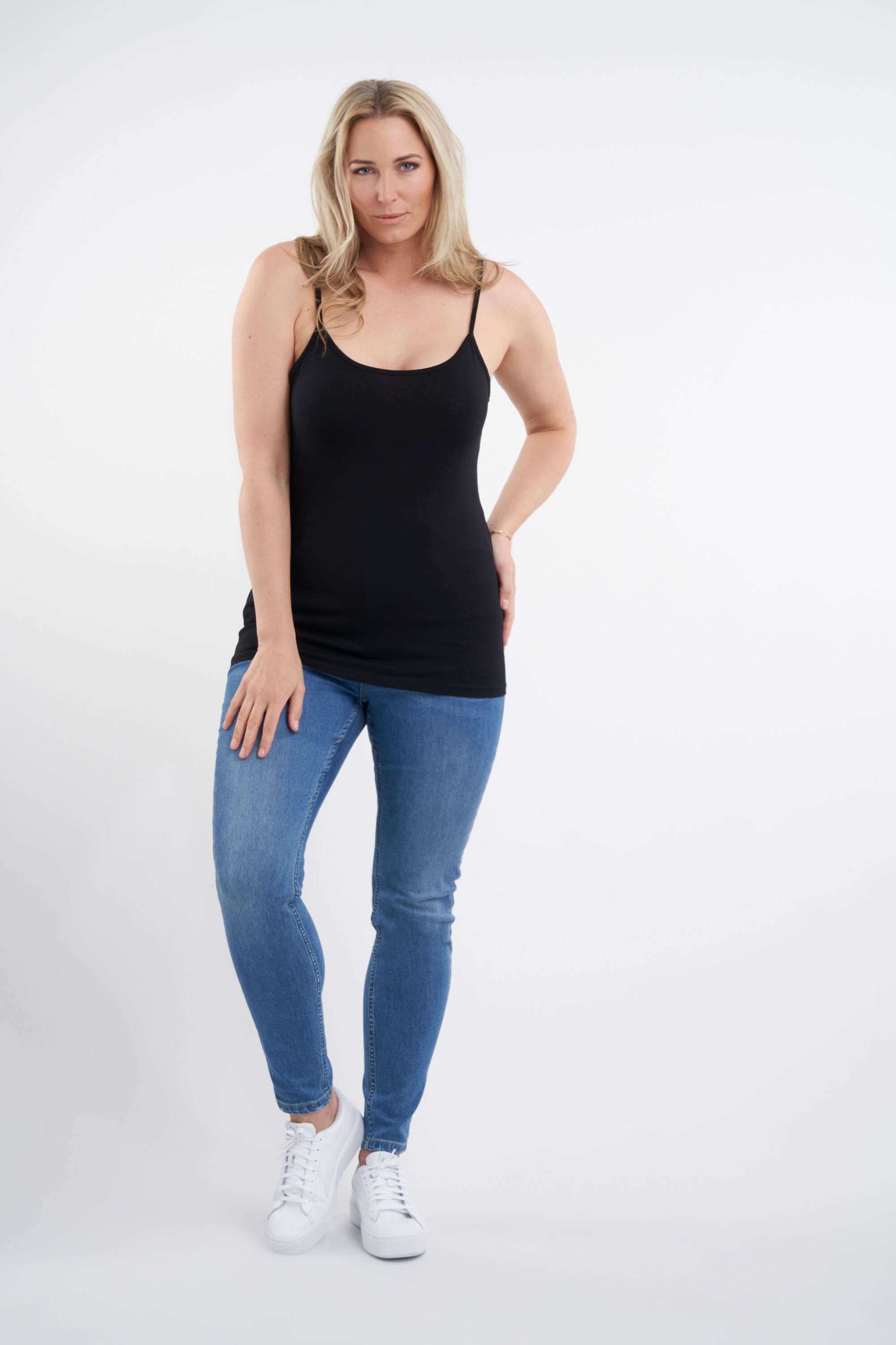 Camisola de algod&oacute;n con tirantes finos image number 5