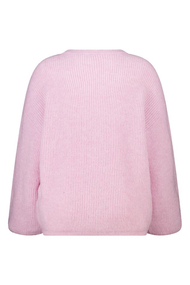 Jersey de punto fino con mangas abullonadas image number 2