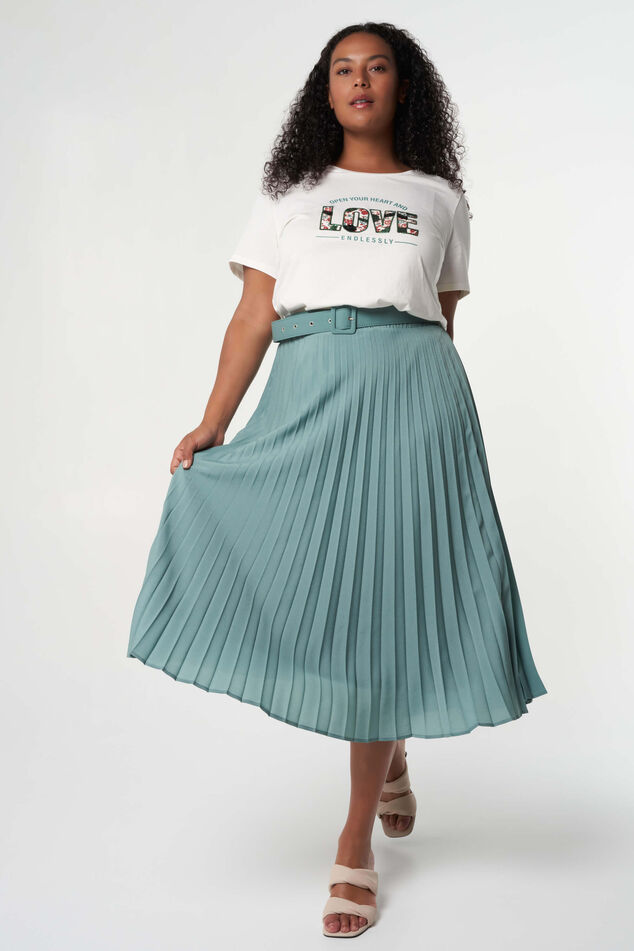 Falda midi plisada image number 0