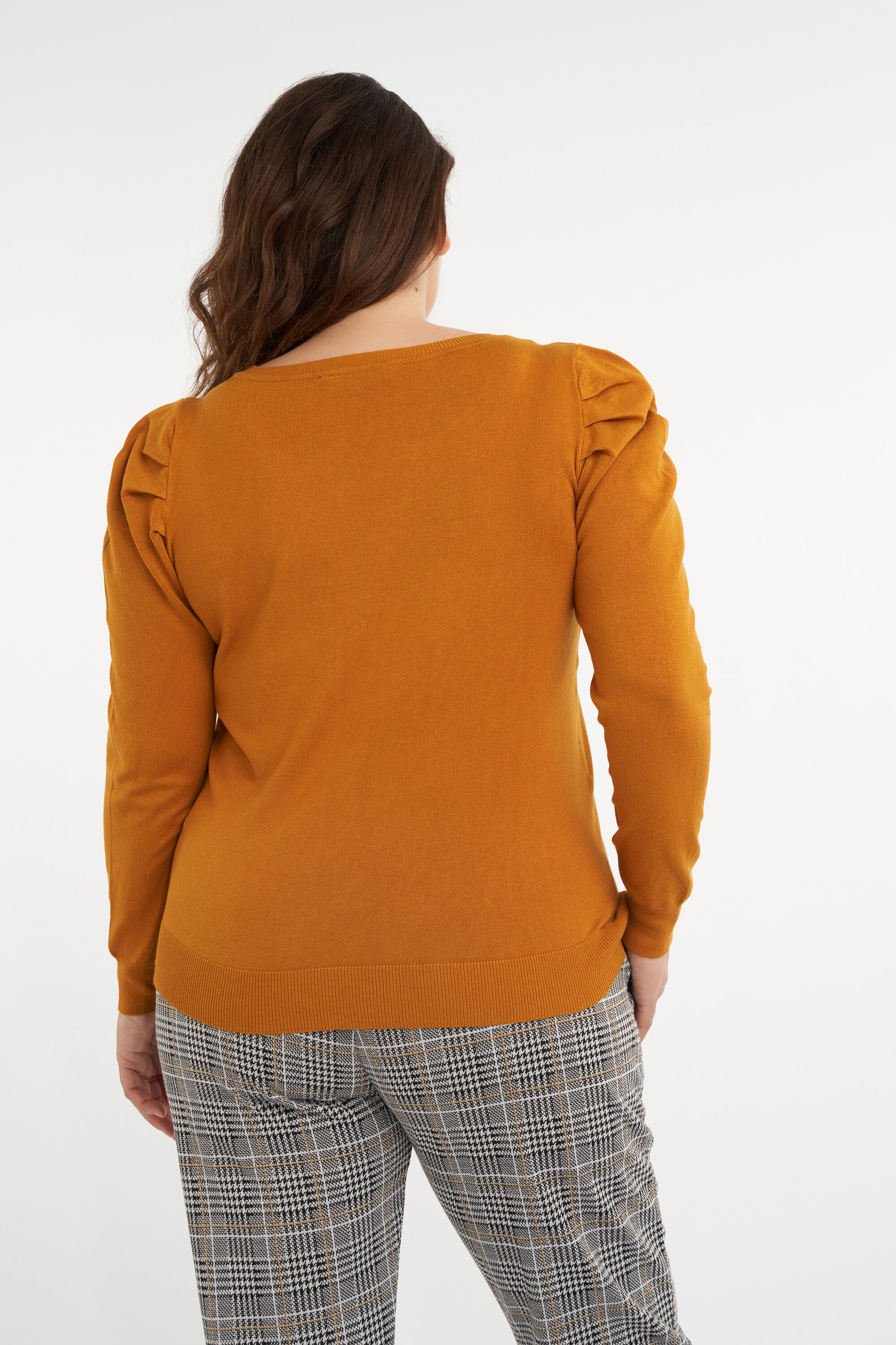 Su&eacute;ter de punto fino con mangas abullonadas image number 4