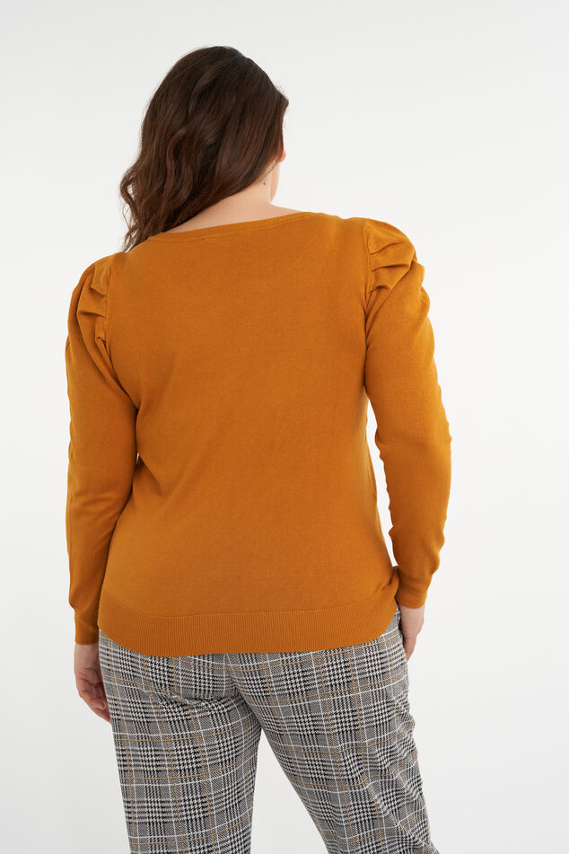 Suéter de punto fino con mangas abullonadas image number 4