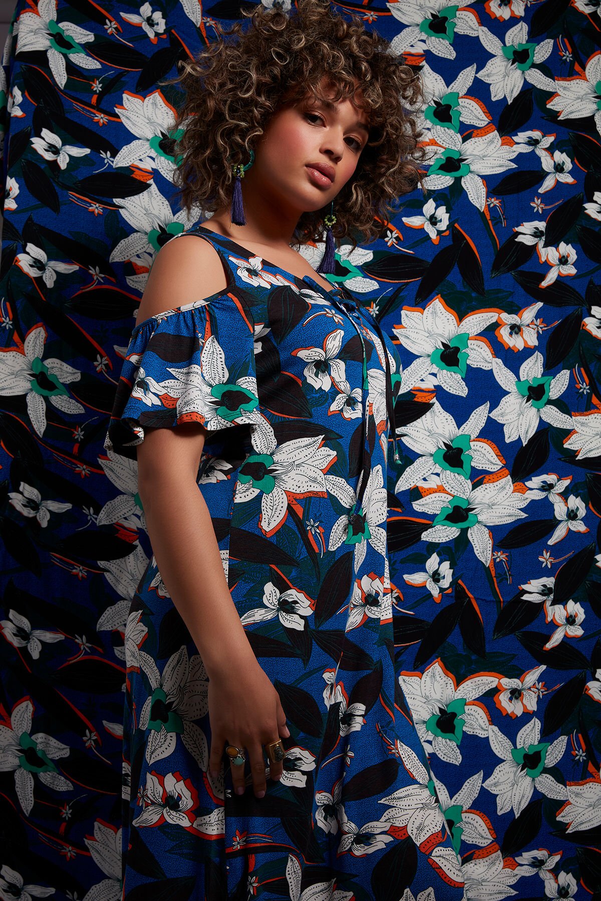 Vestido largo con estampado   image number 6