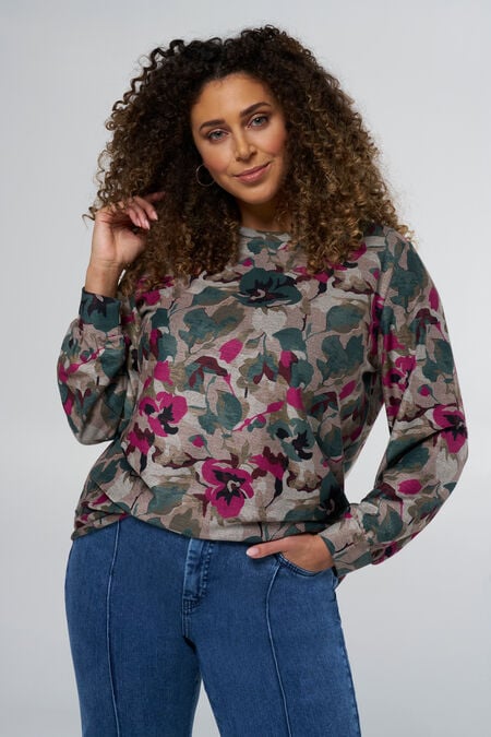 Suéter con estampado floral