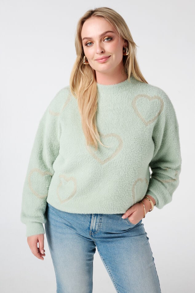Jersey suave con corazones image number 0