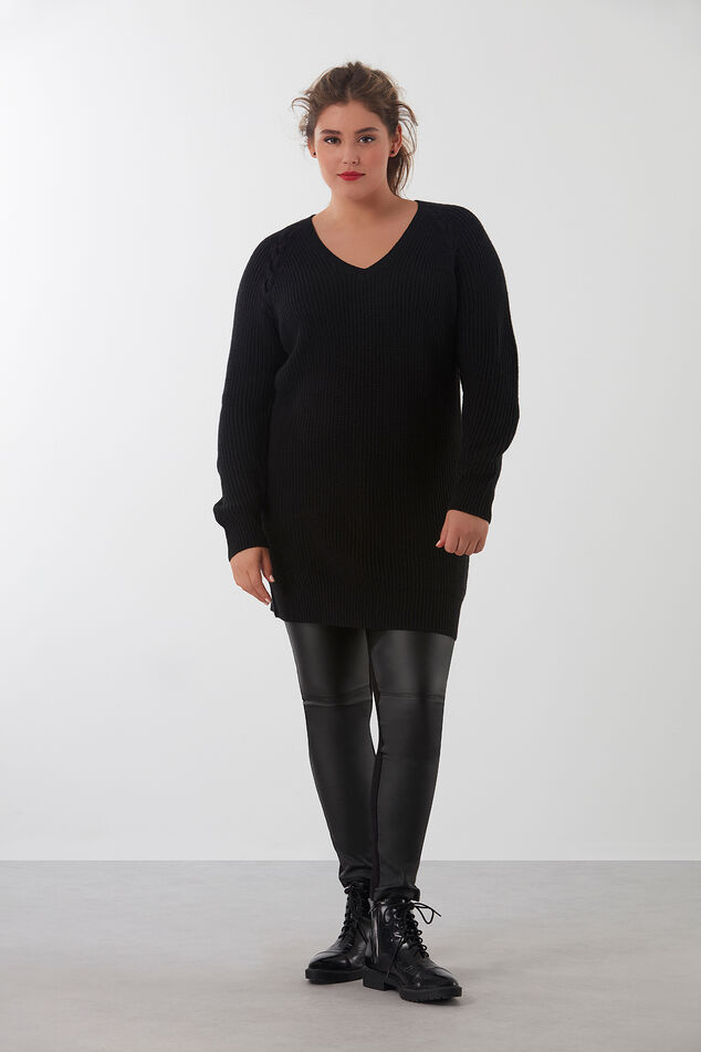 Leggings con cuero sintético en la parte delantera image number 4