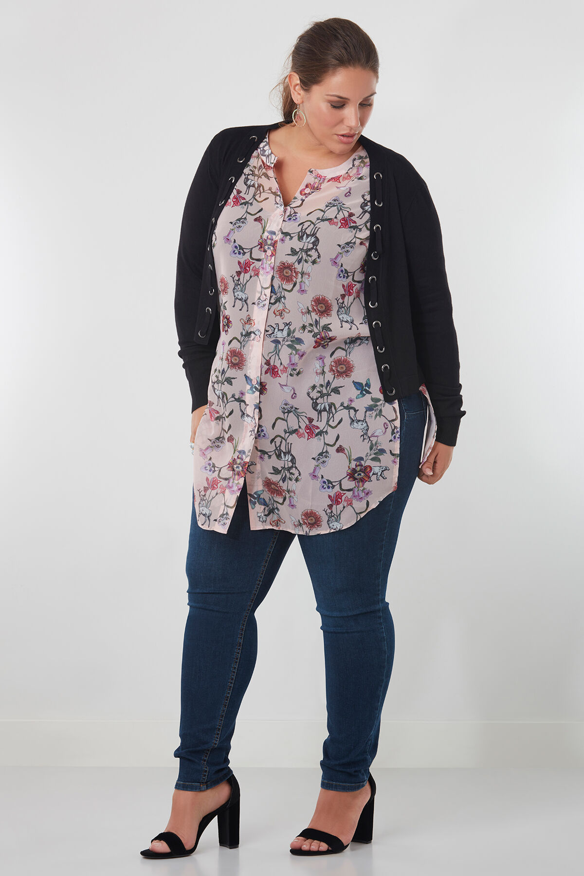 Mujeres Bluson con estampado de flores MS Mode