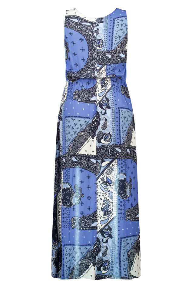 Maxivestido sin mangas con estampado paisley image number 2