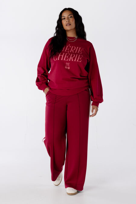 Pantalones anchos con raya en contraste Pantalones anchos con raya en contraste