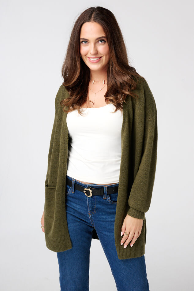 Chaqueta de punto media con bolsillos image number 0