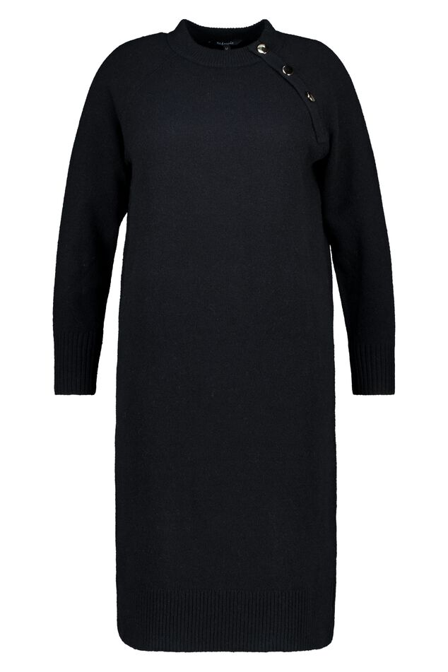 Vestido midi de punto con botones decorativos image number 1