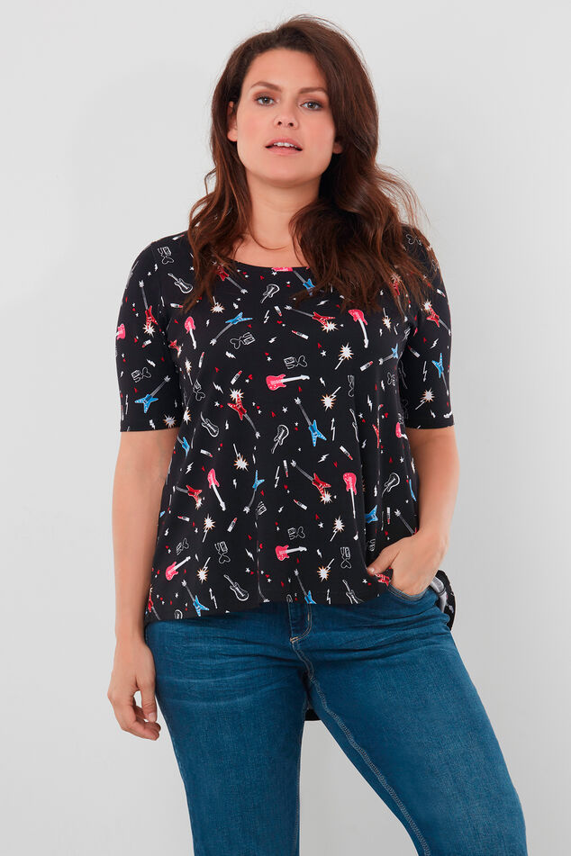 Camiseta con parte trasera más larga image number 0