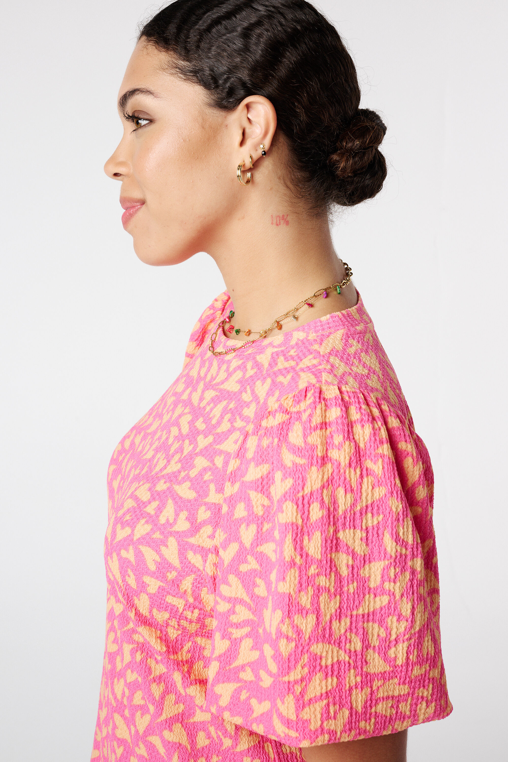 Top con manga abullonada image number 4