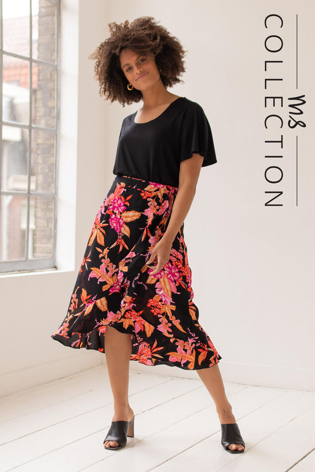 Falda cruzada con estampado floral  image number 0