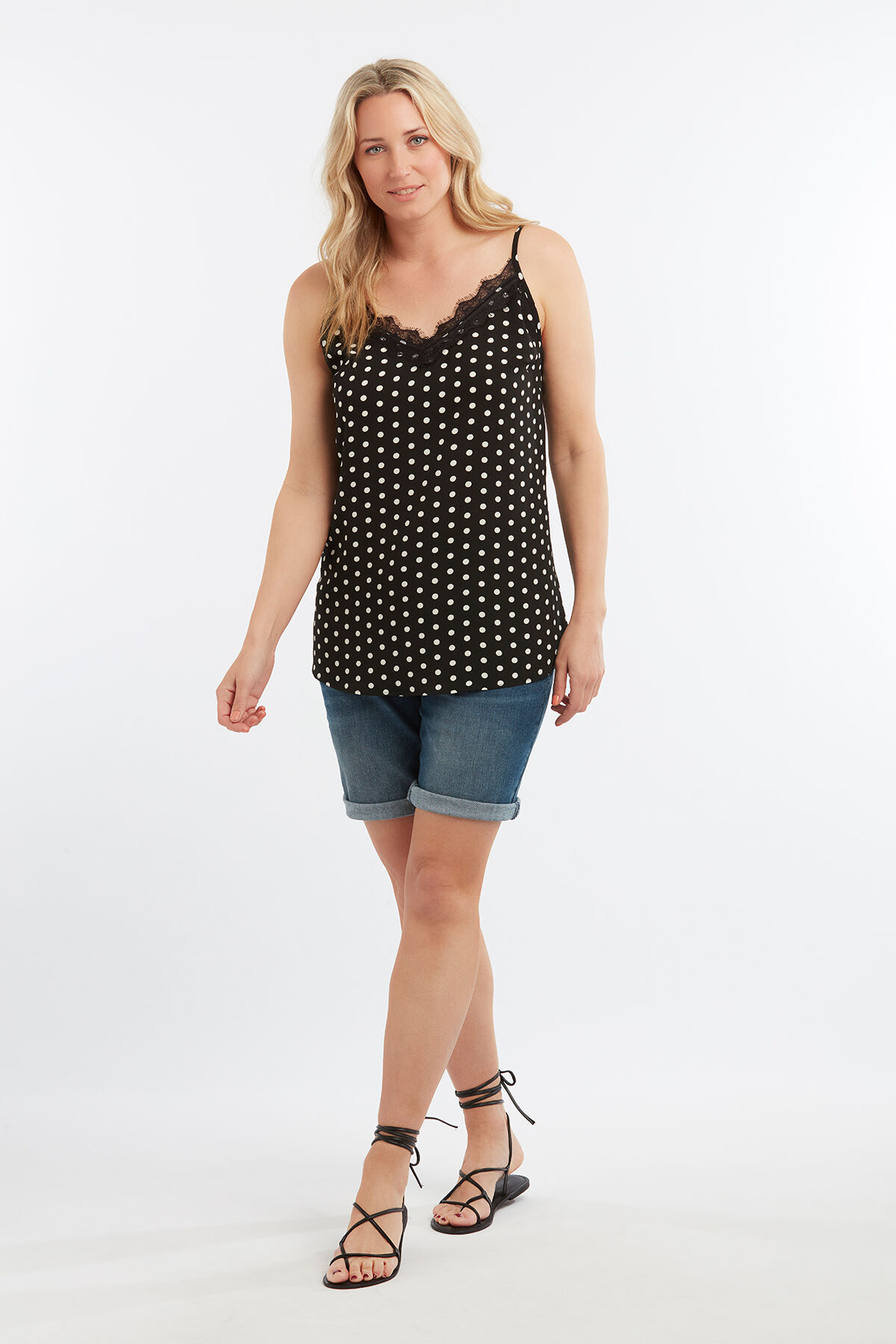 Top sin mangas de lunares image number 3