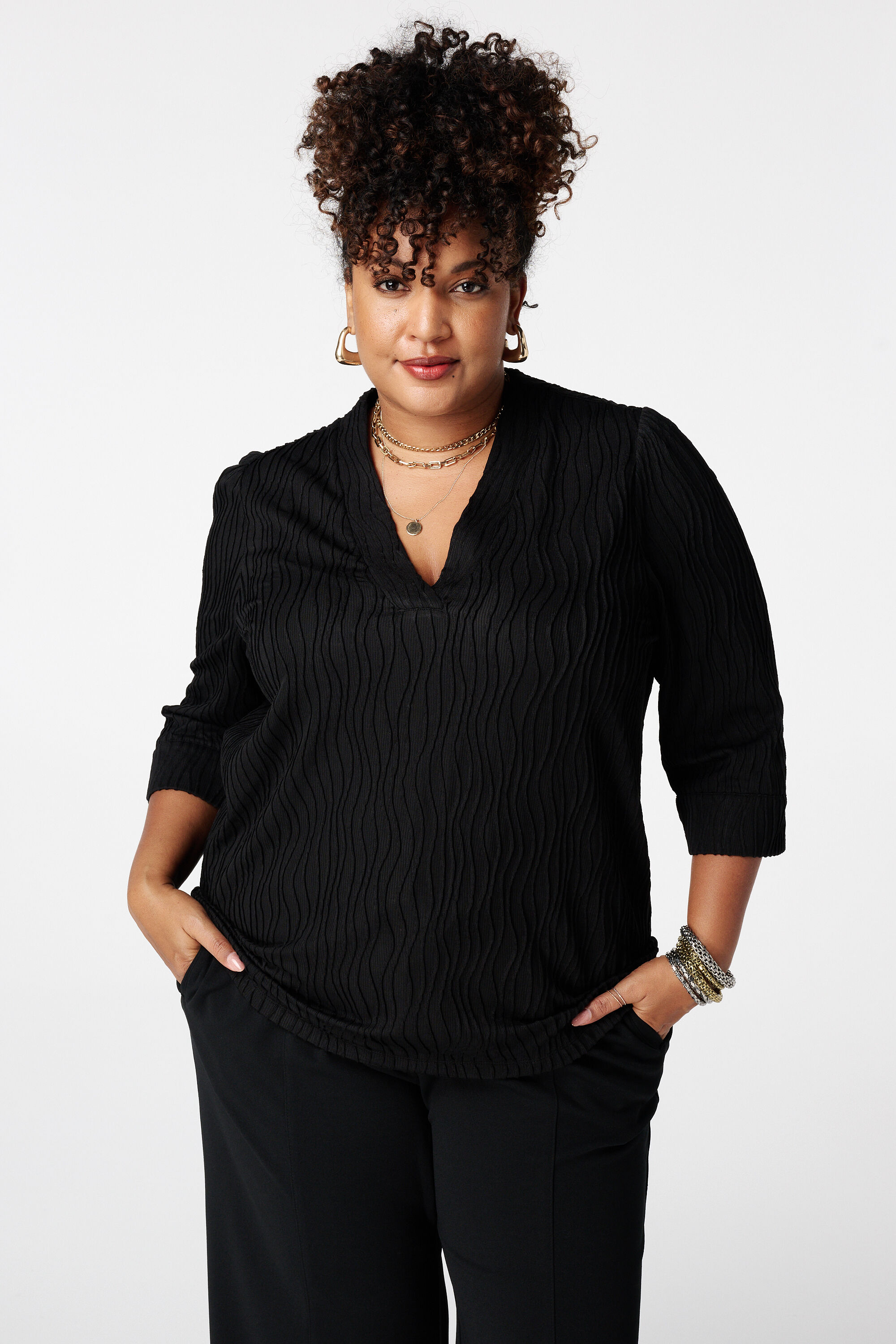 Top con estructura ondulada