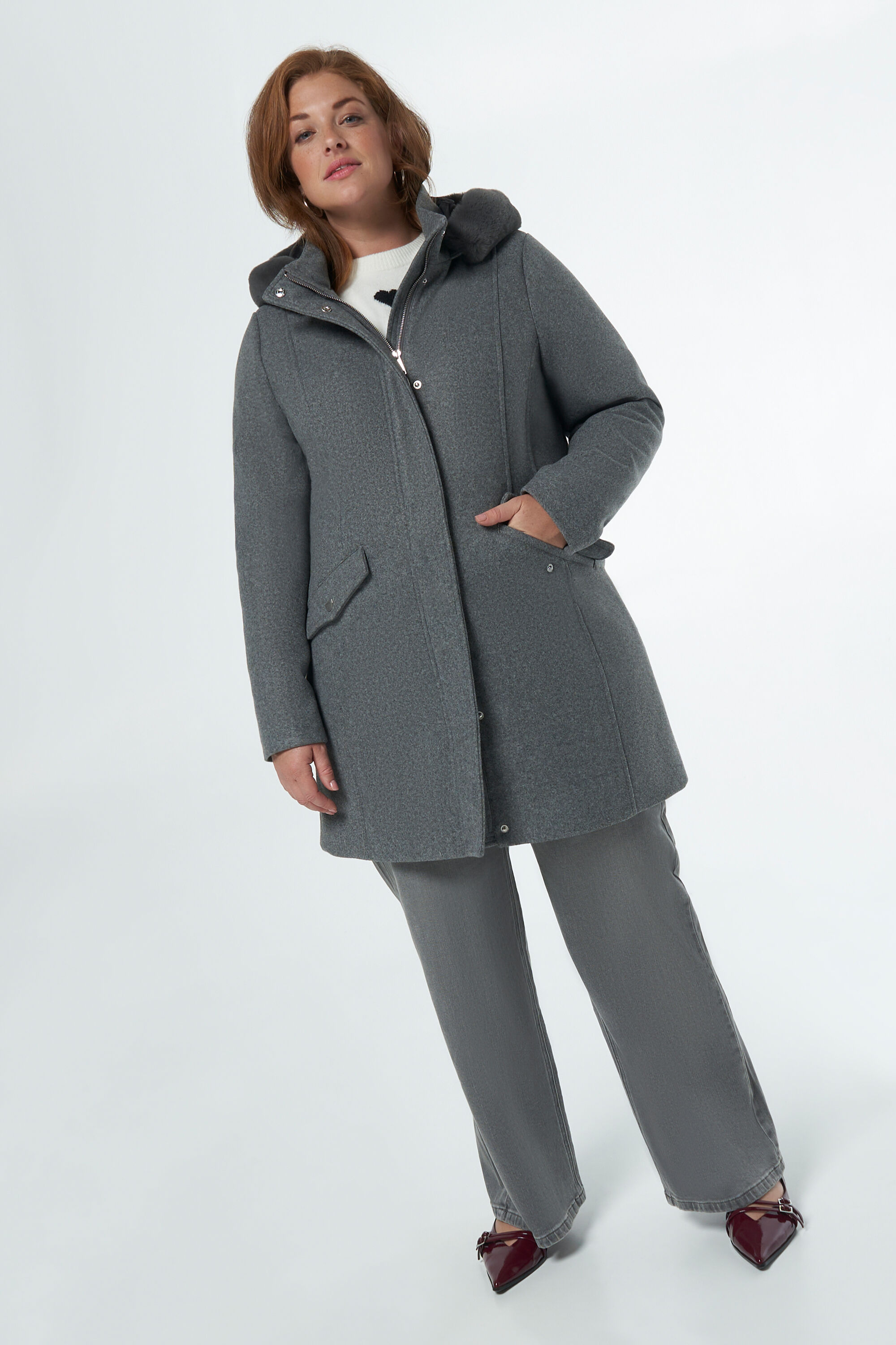 Cazadora con Cuello de Pelo Sint&eacute;tico image number 5