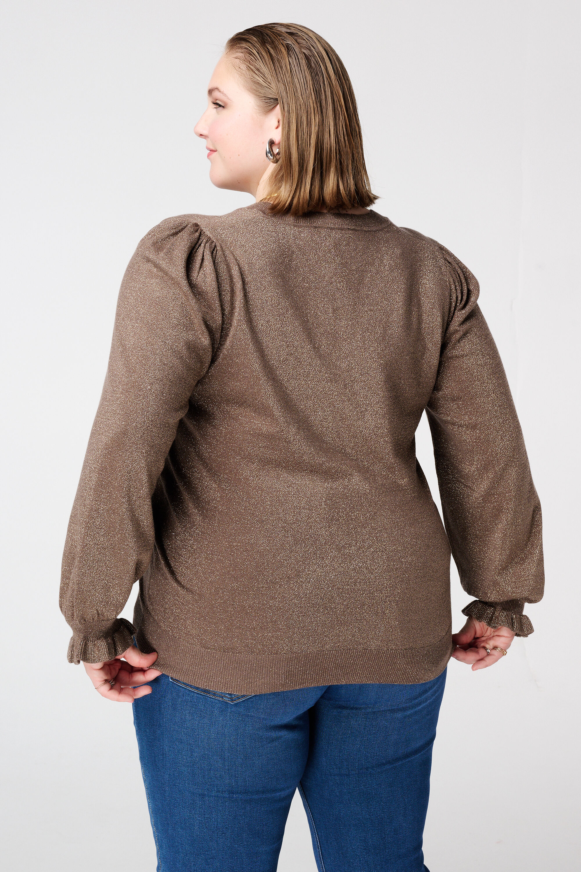 Jersey de lurex con mangas con volante image number 3