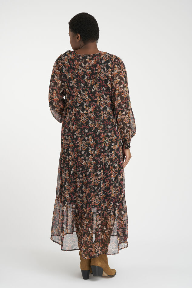 Vestido largo con estampado floral image number 4