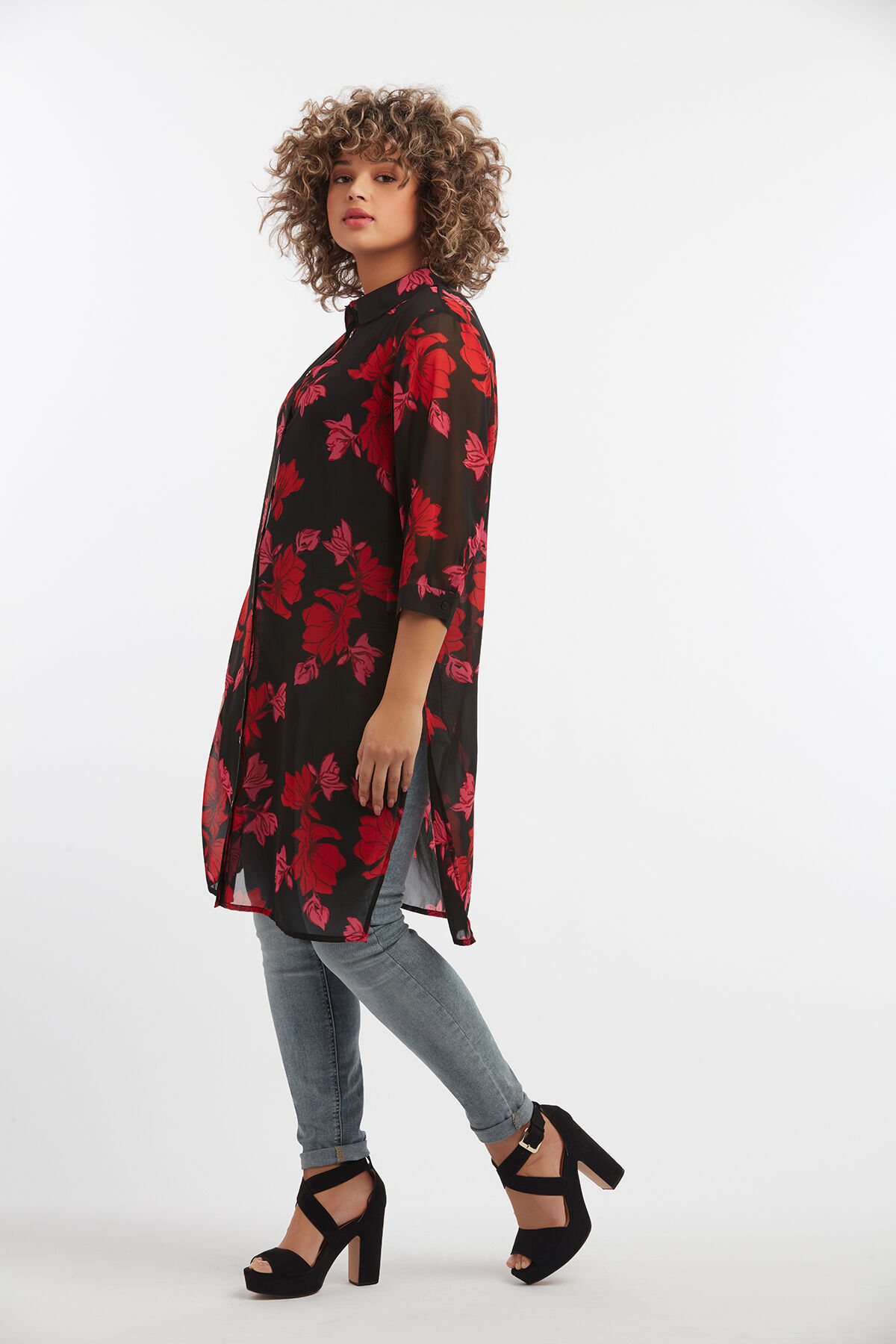 Blusa transparente de best sale flores