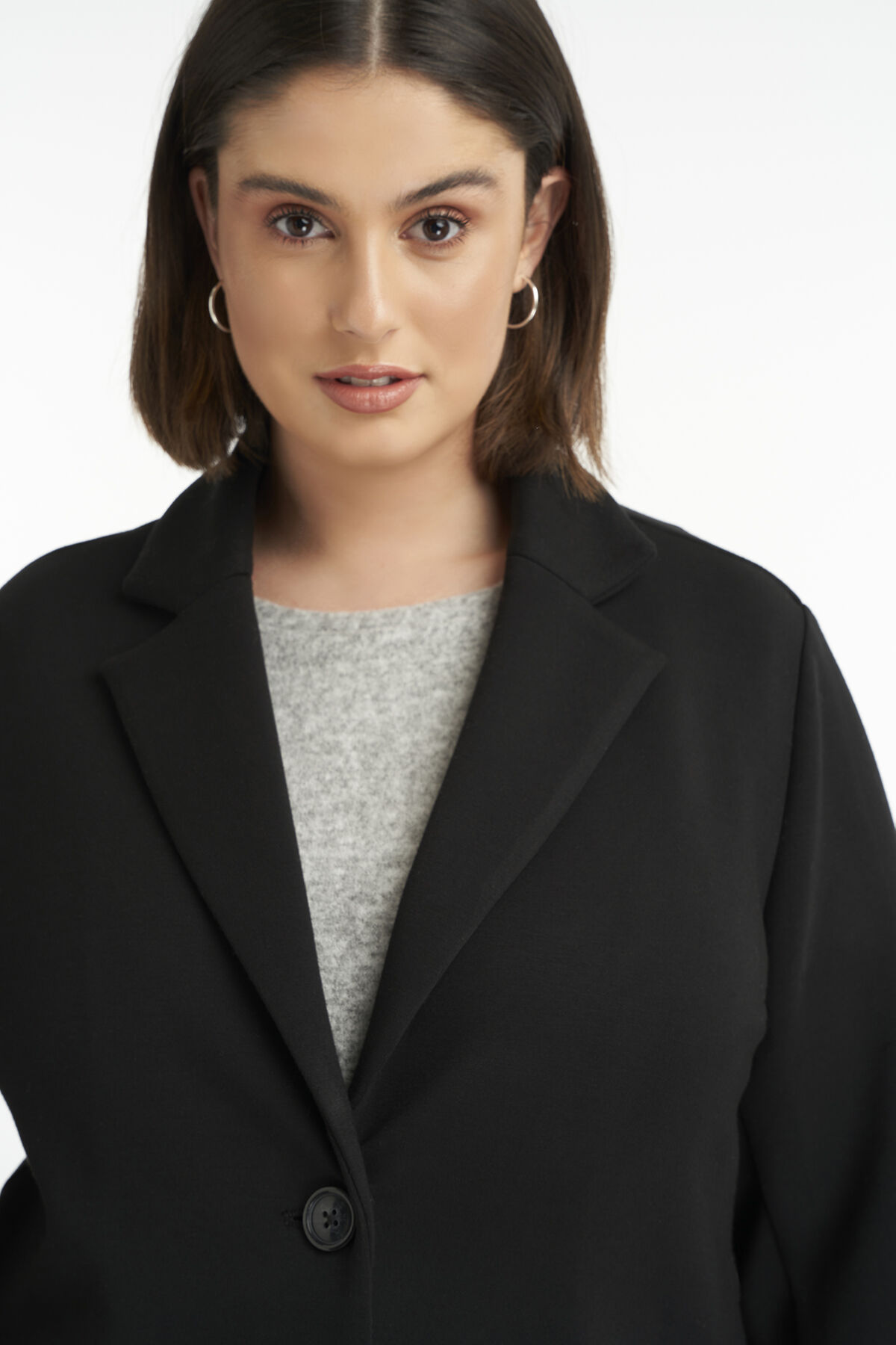 Abrigo largo de jersey  image number 4