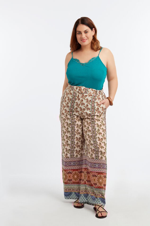 Pantalón estampado ancho image number 5