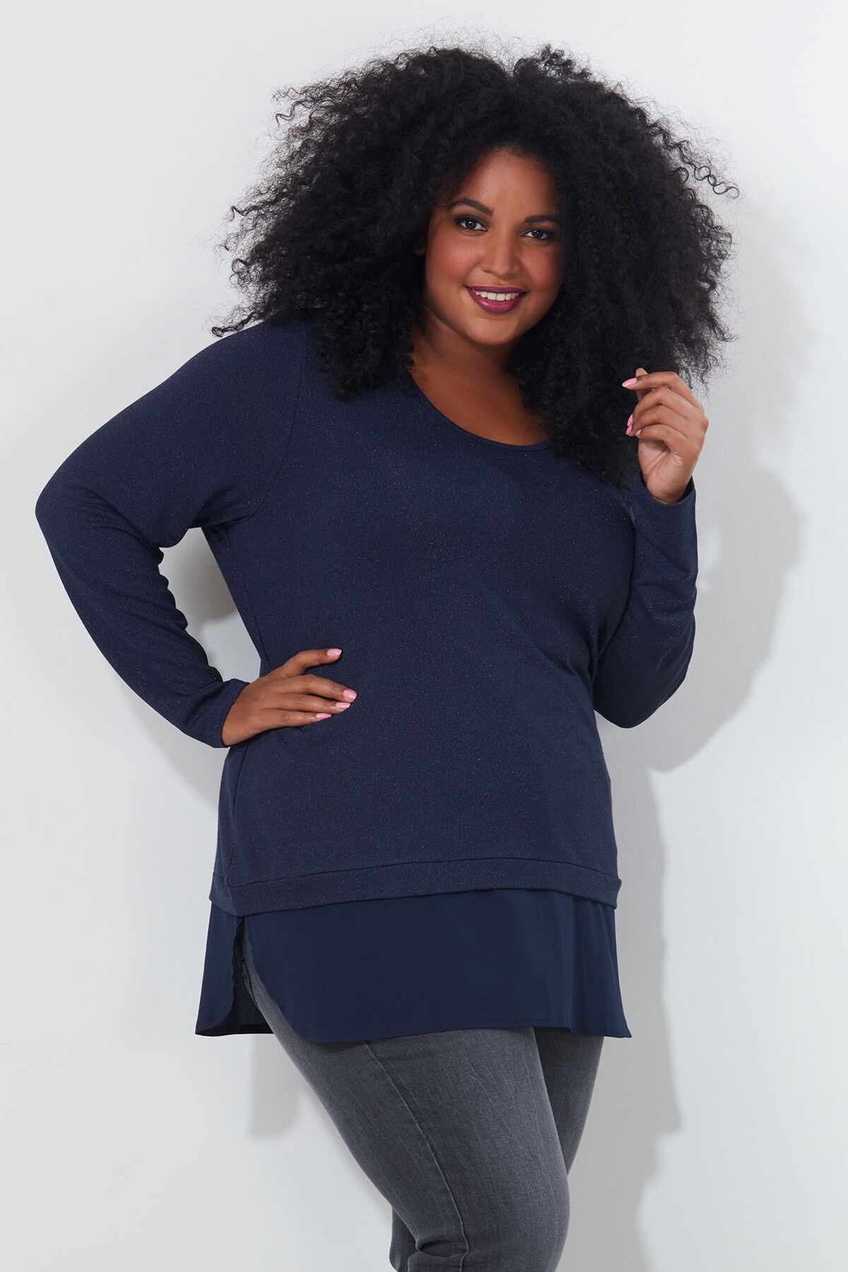 Camiseta con dobladillo de chif&oacute;n image number 0