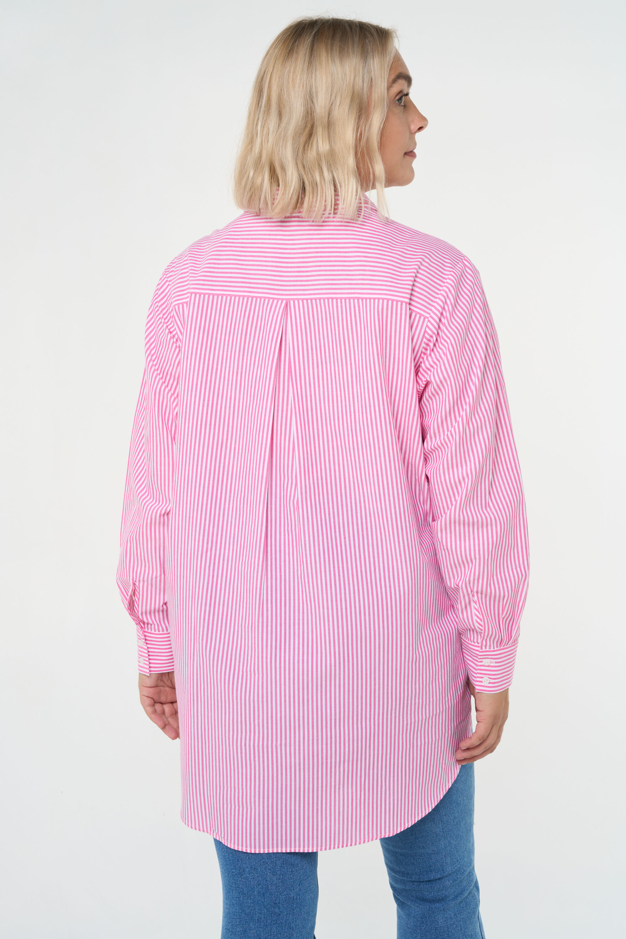 Blusa de rayas de corte holgado image number 4