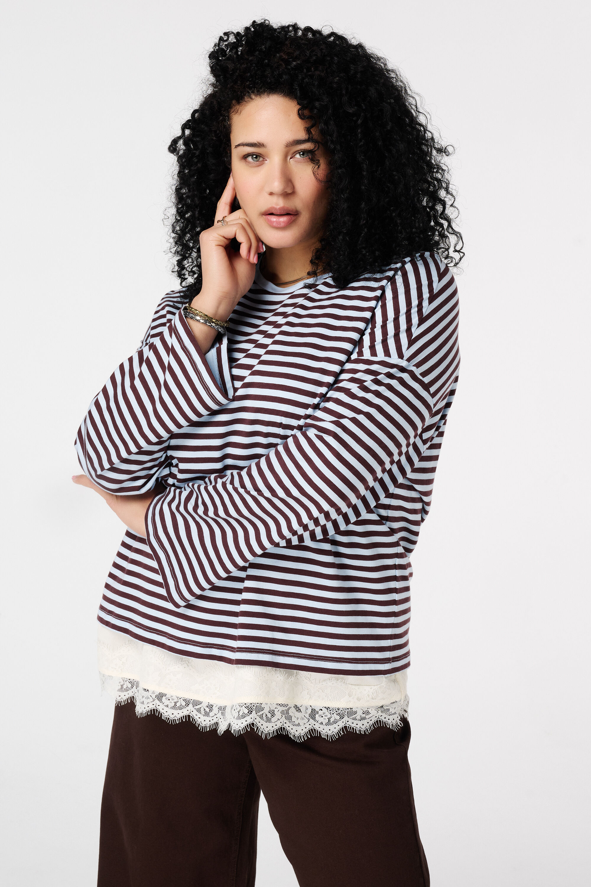 Top de manga larga a rayas image number 0